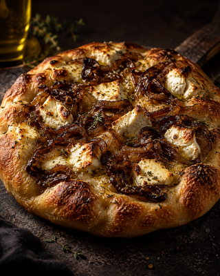 Focaccia de Queso de Cabra y Cebolla