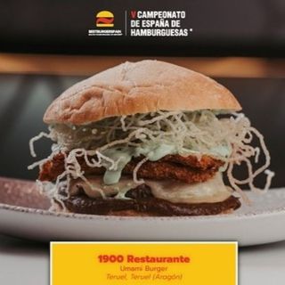 Menú hamburg. Angus UMAMI BURGER +patatas+bebida PREMIADA concur.España2025