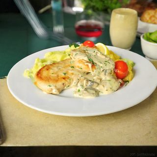 Пиле Алфредо с манатарки (350г)