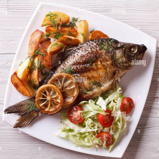 plat daurade grillé +garniture + frite 