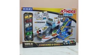 Паркинг 2в1 с машинками 6 шт в комплекте