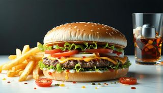 Hamburger di manzo e patatine