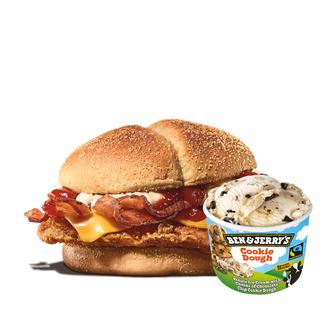 Combo Chicken Bacon King e Ben & Jerry's Cookies Dough 100ml