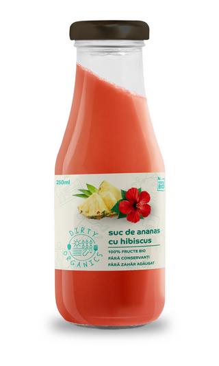 Suc bio de ananas cu hibiscus 250 ml