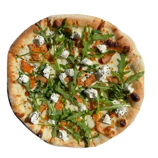 Пицца с малосольной семгой