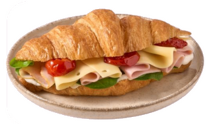 Croissant z szynką i serem