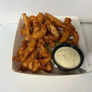 Tiras de pollo con salsa miel y mostaza