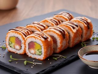 Рол з тунцем та креветкою темпура (270/10/15g)