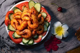 Langostinos frito con sesamo