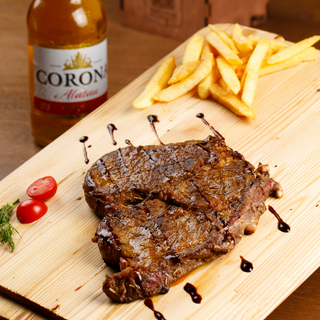 Комбо Стейк Рибай (350 гр.) + Фри (100 гр.) + Корона Алатау (0,45 л.)