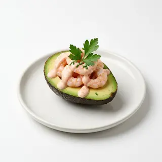Aguacate con gambas