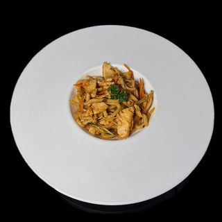 165. Udon con pollo e verdure