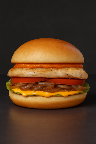 Curcan RoyalBurger cu cartofi wedges + bautura la alegere