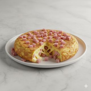 Tortilla entera de jamon y queso