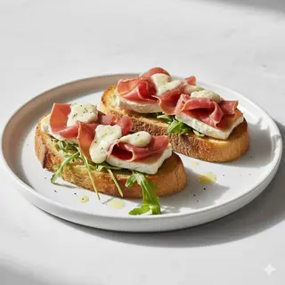 Tostadas De Jamón Serrano tomate