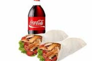 Шаурма Фірмова+хот-дог подвійний у лаваші великий+кола 0.33