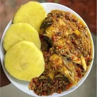 Boiled Yam + Peppered Stew Sauce