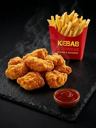NUGGETS de pui + Cartofi pai + Sos