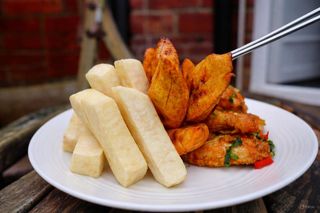 Fried yam and Plantain Combo