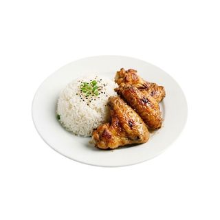 Порция ориз с пилешки крилца