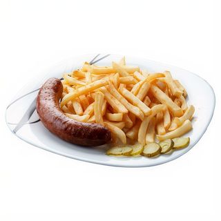 Butifarra de payés con patatas fritas +huevo