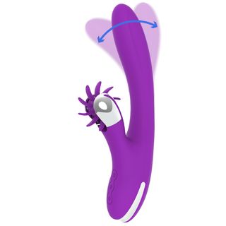 Vibrador recargable con movimiento de dedos y lenguas para el clitoris
