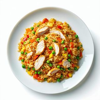 Riso saltato con pollo e curry