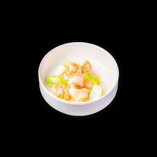 152. Gamberi con porri