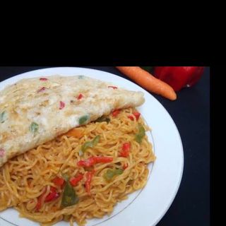 Indomie + Hot dog + 2 fired Eggs or 2 boiled eggs 