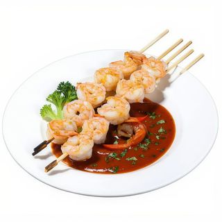 Pinchos de Gambas con Salsa Sa Te