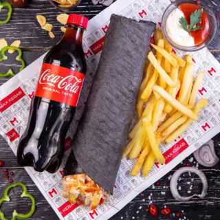 Black Kebab +bautura la alegere+Cartofi Pai +Sos la alegere
