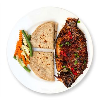 Fish fry + veg with Chapati (1)