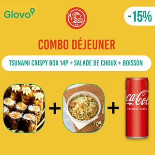 COMBO dej: Tsunami Crispy box 14p + Salade de choux + boisson