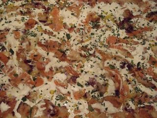 Zucchine, salmone affumicato, stracchino, mozzarella, pepe nero, prezz