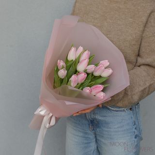 Buchet de 15 lalele roz 