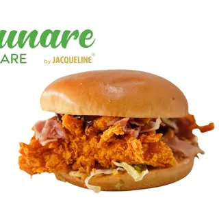 Gourmet crispy chicken burger