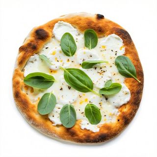 Pizza bianca stracchino, rucola e pomodorini