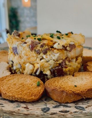 Revuelto de gambas y jamón