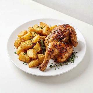 Medio Pollo Con Patatas