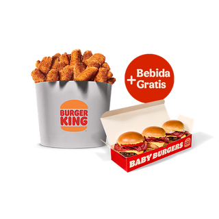 Cubo Nuggets/Chicken fries + Baby Burgers