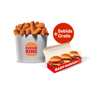 Cubo Nuggets/Chicken fries + Baby Burgers