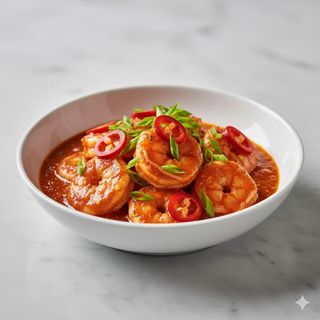 Gamberi piccanti saltati con peperoncino