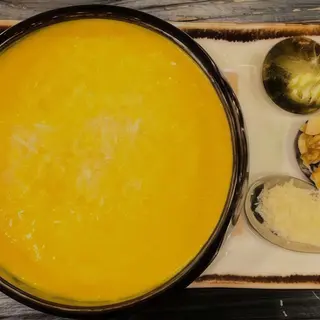 Crema de calabaza y parmesano.