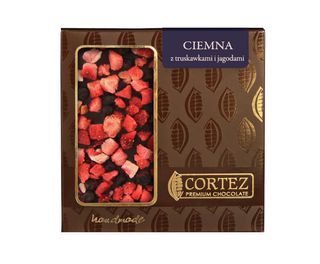 CZEKOLADA CIEMNA Z TRUSKAWKAMI I JAGODAMI 85G