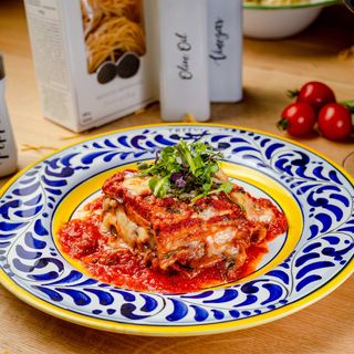 Parmigiana di melanzane con scamorza affumicata 
