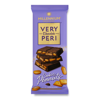 Шоколад молочний Millennium Very Peri з начинкою, печивом та арахісом (100г)