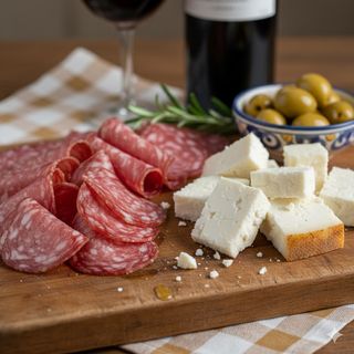 Piatto salame e pecorino