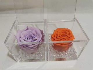 Cubo 8x8 con rosa arancio o violetto media 