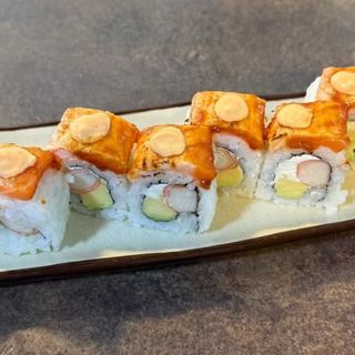 75A. Roll Uramaki Flameado Salmón (8 Pzs.)