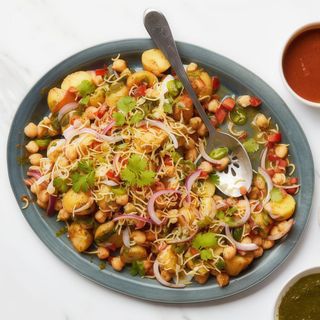 PAPDI CHAAT ( PBLEAS CON PATATA COCIDA YVGARBANZOS